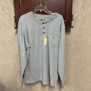 Carhartt Men's Long Sleeve Gray Henley
